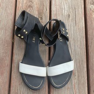 Report flat studded sandals